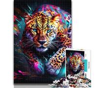 Puzzle da 1000 pezzi per adulti, coloratissimi leopardi, per adulti, 1000 pezzi, giocattoli, giochi educativi, antistress, migliorano l'amore tra coppie, 26x38cm