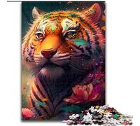 Puzzle da 1000 pezzi per adulti, coloratissimi puzzle in cartone raffiguranti tigri, dimensioni: 38x26cm, stimolanti rompicapo per adolescenti, divertenti serate di gioco in famiglia