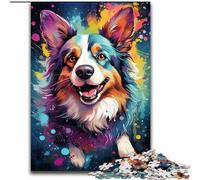 Puzzle da 1000 pezzi per adulti, colorato cane Corgi in legno, regalo per uomini e donne, per occasioni quotidiane e speciali, 50x75cm, coinvolgente attività di gioco per la famiglia