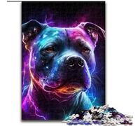 Puzzle da 1000 pezzi per adulti, colorato cane fulmine in legno, perfetto regalo di Natale e Capodanno, regalo per le vacanze, 50x75cm, coinvolgente attività di gioco per la famiglia
