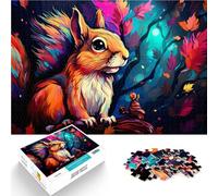 Puzzle da 1000 pezzi per adulti colorato carino scoiattolo arte cartone animato puzzle 26 x 38 cm gioco educativo per compleanno Natale
