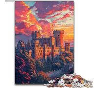 Puzzle da 1000 pezzi per adulti,colorato castello di Warwick in legno,perfetto come decorazione fai da te o regalo di compleanno,50x75cm,rompicapo stimolante - giocattolo rilassante per adolescenti