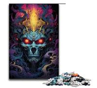 Puzzle da 1000 pezzi per adulti colorato con demone infernale giochi rilassanti per famiglie antistress sfida difficile 75x50 cm.
