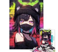 Puzzle da 1000 pezzi per adulti colorato con graffiti Nekomimi giocattolo avvincente per coltivare la pazienza gioco pratico decorazione per la casa regalo di compleanno (dimensioni 38x26cm)