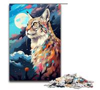 Puzzle da 1000 pezzi per adulti colorato e bello raffigurante un gatto idea regalo per compleanno decorazione da parete 75x50 cm
