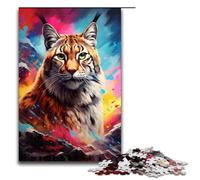 Puzzle da 1000 pezzi per adulti colorato e bello raffigurante un gatto idea regalo per compleanno decorazione da parete 75x50 cm