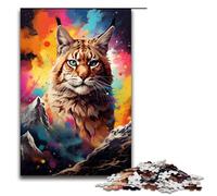 Puzzle da 1000 pezzi per adulti colorato e bello raffigurante un gatto idea regalo per compleanno decorazione da parete 75x50 cm