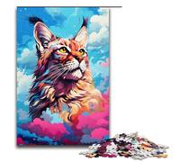 Puzzle da 1000 pezzi per adulti colorato e bello raffigurante un gatto idea regalo per compleanno decorazione da parete 75x50 cm