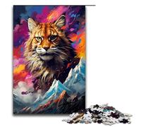 Puzzle da 1000 pezzi per adulti colorato e bello raffigurante un gatto idea regalo per compleanno decorazione da parete 75x50 cm
