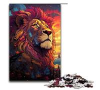 Puzzle da 1000 pezzi per adulti colorato e psichedelico Il Re Leone d'oro gioco educativo sfida giocattolo opera d'arte regalo 75x50 cm