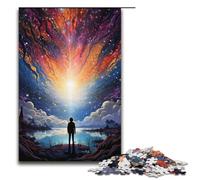 Puzzle da 1000 pezzi per adulti colorato e psichedelico puzzle spaziale che si dissolve puzzle in legno per bambini gioco educativo per adulti 1000 pezzi (38x26 cm)