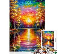 Puzzle da 1000 pezzi per adulti colorato e vivace con dipinto di un lago autunnale Gioco educativo per tutta la famiglia con pezzi di forma casuale che si incastrano perfettamente (38x52cm)