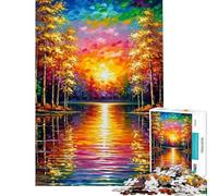 Puzzle da 1000 pezzi per adulti colorato e vivace con dipinto di un lago autunnale ideale per ragazzi e famiglie perfetto come regalo di compleanno o per occasioni speciali (dimensioni 38x52cm)