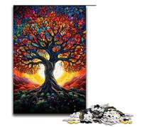 Puzzle da 1000 pezzi per adulti colorato fantasy cielo stellato albero puzzle in legno per adulti difficile e impegnativo 1000 pezzi (75x50 cm)