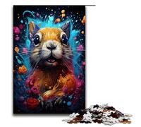 Puzzle da 1000 pezzi per adulti colorato gioco psichedelico di animali scoiattolo ideale come regalo per tutta la famiglia 1000 pezzi (75x50 cm)