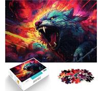 Puzzle da 1000 pezzi per adulti colorato lupo stellato puzzle educativo promuove l'amore tra coppie per adolescenti dai 14 anni in su, 26 x 38 cm