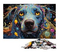 Puzzle da 1000 pezzi per adulti colorato psichedelico bizzarro a forma di cane divertente per la famiglia attività da fare a casa regalo di compleanno regali da viaggio 1000 pezzi (38x26 cm)