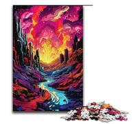 Puzzle da 1000 pezzi per adulti colorato psichedelico della miniera di sale del mondo puzzle in legno per adulti gioco educativo sfida giocattolo 1000 pezzi (38x26 cm)