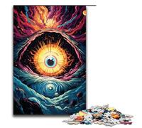 Puzzle da 1000 pezzi per adulti colorato psichedelico fantasy spazio occhio gioco pratico 75x50 cm