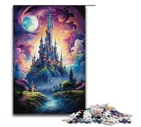 Puzzle da 1000 pezzi per adulti colorato psichedelico notte al castello fantasy regali di compleanno per adolescenti dai 14 anni in su 1000 pezzi (38x26 cm)