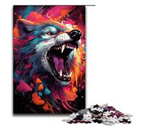 Puzzle da 1000 pezzi per adulti colorato psichedelico spaziale lupo marino puzzle in legno per adulti difficile e impegnativo 1000 pezzi (75x50 cm)