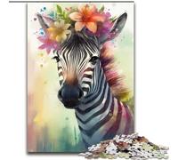 Puzzle da 1000 pezzi per adulti, colorato puzzle a forma di zebra, in cartone, gioco interattivo per famiglie, rompicapo, giocattolo educativo 1000 pezzi(26x38cm)
