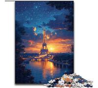 Puzzle da 1000 pezzi per adulti, colorato puzzle della Torre Eiffel thailandese in legno, divertente lavoretto per tutta la famiglia, perfetto per compleanni e feste, 1000 pezzi(50x75cm)