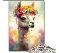 Puzzle da 1000 pezzi per adulti, colorato puzzle di alpaca in legno, gioco di attività per famiglie per adolescenti, rompicapo fai da te per la casa, regalo da 1000 pezzi(50x75cm)