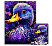 Puzzle da 1000 pezzi per adulti, colorato puzzle di cartone a forma di anatra viola, ideale per gli innamorati, perfetto regalo di Natale, Capodanno e San Valentino, 26X38CM/10,23x14,96 pollici.