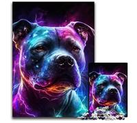 Puzzle da 1000 pezzi per adulti, colorato puzzle in cartone raffigurante un cane con lampi, per feste, compleanni e serate di giochi in famiglia, 26X38CM/10,23x14,96 pollici.
