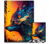 Puzzle da 1000 pezzi per adulti, colorato puzzle in cartone raffigurante un lupo da incubo, per adulti, per amanti dei viaggi e coppie, giocattolo stimolante, 26X38CM/10,23x14,96 pollici.