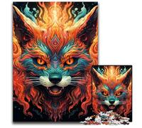 Puzzle da 1000 pezzi per adulti, colorato puzzle in cartone raffigurante una volpe, ideale come decorazione fai da te e come regalo rompicapo, 26X38CM/10,23x14,96 pollici.