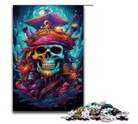 Puzzle da 1000 pezzi per adulti colorato puzzle psichedelico con teschio pirata rompicapo regalo di Natale e compleanno 75x50 cm