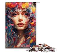 Puzzle da 1000 pezzi per adulti colorato puzzle psichedelico di una ragazza spaziale gioco pratico decorazioni e regali unici per la casa 75x50 cm.