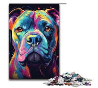 Puzzle da 1000 pezzi per adulti colorato puzzle psichedelico raffigurante un cane - un gioco stimolante un'opera d'arte adatta a ragazzi dai 14 anni in su 1000 pezzi (38x26 cm)
