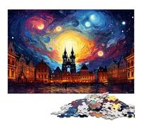Puzzle da 1000 pezzi per adulti colorato quadrato di Praga puzzle di carta divertenti giochi da 1000 pezzi (38x26 cm)