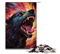 Puzzle da 1000 pezzi per adulti colorato raffigurante il cane Rottweiler feroce ideale come regalo per tutta la famiglia 75x50 cm.