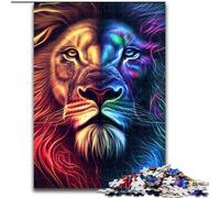 Puzzle da 1000 pezzi per adulti,colorato,raffigurante un volto di leone,in legno,dimensioni 50x75cm,perfetto per adolescenti e collezionisti,ideale come decorazione per la casa e regalo da viaggio.