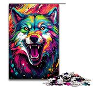 Puzzle da 1000 pezzi per adulti colorato scarabocchio lupo attività per famiglie gioco per famiglie antistress sfida difficile puzzle 75x50 cm