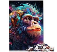 Puzzle da 1000 pezzi per adulti colorato scimmia puzzle 26 x 38 cm con poster coordinato e foglio quiz per adolescenti dai 14 anni in su