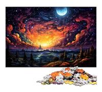 Puzzle da 1000 pezzi per adulti colorato tema psichedelico dal pomeriggio alla notte puzzle per il divertimento della famiglia attività divertenti a casa regalo di 1000 pezzi (75x50 cm)