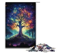 Puzzle da 1000 pezzi per adulti colorato tema psichedelico dell'albero cosmico della vita puzzle in legno per adulti gioco impegnativo 1000 pezzi (38x26 cm)