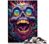 Puzzle da 1000 pezzi per adulti colorato teschio infernale per giochi educativi giocattolo stimolante 26 x 38 cm promuove l'amore tra le coppie