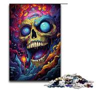 Puzzle da 1000 pezzi per adulti colorato teschio psichedelico attività per famiglie gioco di puzzle per famiglie antistress sfida difficile puzzle 75x50 cm
