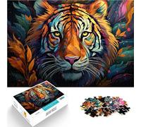 Puzzle da 1000 pezzi per adulti colorato tigre arrabbiata come regalo puzzle 26 x 38 cm rafforza l'amore tra coppie per adolescenti dai 14 anni in su