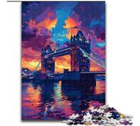 Puzzle da 1000 pezzi per adulti,colorato Tower Bridge di Londra in legno,idea regalo unica per la decorazione della casa fai da,attività per adulti e famiglie,regalo per la decorazione della casa