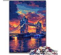 Puzzle da 1000 pezzi per adulti,colorato Tower Bridge di Londra in legno,perfetto per regali di compleanno,Natale e Halloween,50x75cm,decorazione artistica fai da te,regalo di compleanno perfetto