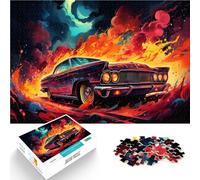 Puzzle da 1000 pezzi per adulti, colore auto, psichedelico, interessante puzzle per ridurre lo stress, 50 x 75 cm, regalo di compleanno