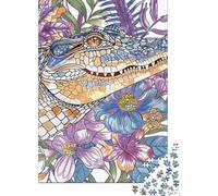 Puzzle Da 1000 Pezzi Per Adulti Colorful Crocodile Coloring Book Page Puzzle Per Adulti Giochi Rilassanti Migliorano La Memoria Riduzione Dello Stress Regali 38x26cm/1000pcs