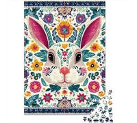 Puzzle Da 1000 Pezzi Per Adulti Colorful Floral Rabbit Art Puzzle Per Adolescenti Giochi Rilassanti Regali Per Donne Regali Per Amici E Familiari 52x38cm/1000pcs